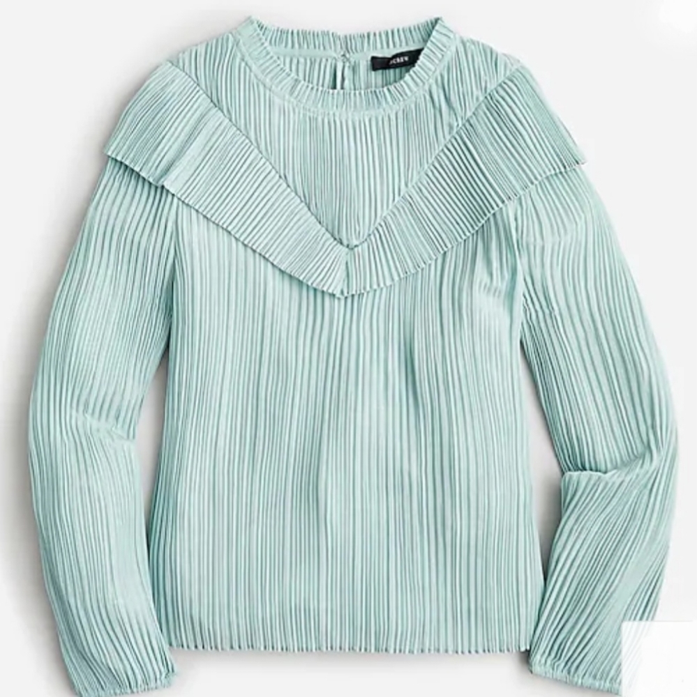J.Crew Crinkled-Chiffon V-detailed top